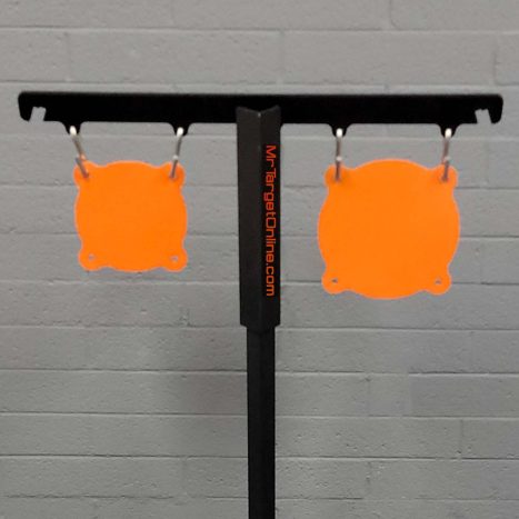 The 2 Gong Rack - Armored Steel Reactive Shooting Gong Target - one 8" & one 10"